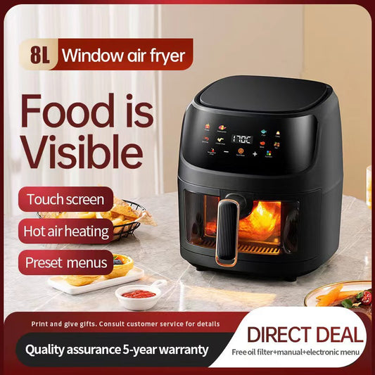 stainless steel Air fryer 110V/220V, multi-function visible window & large capacity